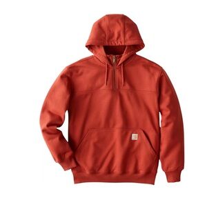 NWT “Spice Red” Carhartt Men's Paxton Heavyweight Mock Zip Hoodie…Size Large